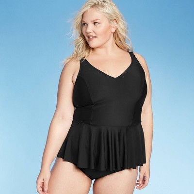 plus size peplum swim top