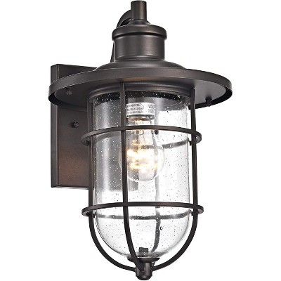 Chloe Lighting Markus Transitional 1 Light Rubbed Bronze Outdoor Wall Sconce 14" Height