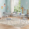 7 Piece Folding Kids Table and Chairs Set, Children Activity Table and Chairs Set for Dining Room,Daycare,Classrooms - 3 of 4