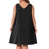 Women's Plus Size Satin Pleated Wide Strap V Neck Sleeveless Lounge Soft Midi Nightgowns - Agnes Orinda - 4 of 4