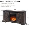 TV Stand with Fireplace for 65+ Inch TV, Farmhouse Entertainment Center with 18" Fireplace & Sliding Door, Wood TV Consoles for Living Room - 3 of 4