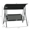 CAVINAS 3-Seat Patio Porch Swing,Hammock Swing Bench with Adjustable Canopy,Outdoor Swing for Garden&Backyard,529LBS Capacity,Black - 4 of 4
