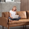 XIZZI Mid-Century Modern Chaise Lounge Sofa - Plush Suede Upholstery, Space-Saving 83" L-Shaped Sectional for Living Room, Light/Deep Brown - 4 of 4
