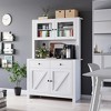 Whizmax Kitchen Pantry Cabinet with Microwave Stand, Freestanding Hutch with Drawers & Adjustable Shelves, Buffet Cabinet for Kitchen, Dining Room - 3 of 4