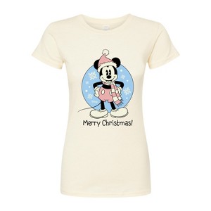 Women's - Disney - Mickey Merry Christmas Fitted Graphic T-Shirt - 1 of 3