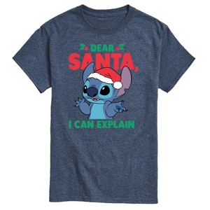 Men's - Lilo and Stitch - Dear Santa I Can Explain Short Sleeve Graphic T-Shirt - 1 of 4