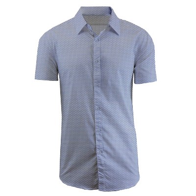Galaxy By Harvic Men's Slim Fit  Short Sleeve Stretch Printed Dress Shirts