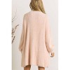 Women's Curvy Fuzzy Solid Open Cardigan - ADORA - 3 of 4