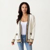 Anna-Kaci Women's Long Sleeve Button Front Cardigan Top with Contrast Ribbed Trim and Relaxed Fit Open Front Silhouette - 2 of 4
