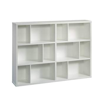 44.13"12 Cubbies Horizontal Style Bookcase White - Sauder: Modern Display Shelves, Lightweight MDF Construction, Soft White Finish