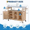 Outdoor Grill Cart with Storage Cabinet, Farmhouse Solid Wood Kitchen Island on Wheels, Outdoor Grill Table with Stainless Steel Table Top - 2 of 4