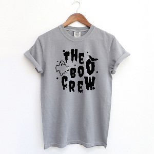 Simply Sage Market Women's The Boo Crew Bat And Ghost Short Sleeve Garment Dyed Tee - 1 of 2