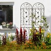 Rustproof Metal Garden Trellis for Climbing Plants, Vintage Outdoor Plant Support, Easy Assembly, 86.7" Tall - Coolbibila - 3 of 4