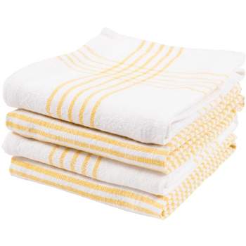 KAF Home Set of 4 Monaco Relaxed Casual Slubbed Kitchen Towel | 100% Cotton Farmhouse Dish Towel, 18 x 28 Inches | Set of 4