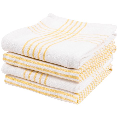 Kaf Home Set Of 4 Monaco Relaxed Casual Slubbed Kitchen Towel  100% Cotton Dish  Towel, 18 X 28 Inches Farmhouse Kitchen Towel (yellow) : Target