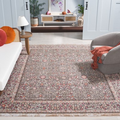 Elegant Blue Synthetic 9' x 12' Stain-Resistant Area Rug