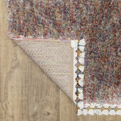 Ivory and Multi-colored Synthetic Hand-knotted Oriental Rug 5'3" x 7'6"