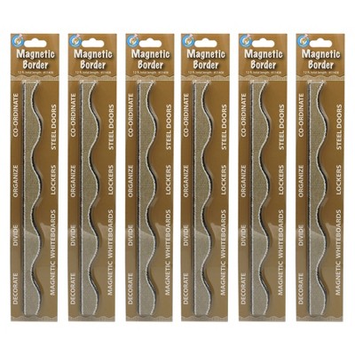 Ashley Productions® Magnetic Scallop Border Burlap Scribble, 12 Feet Per Pack, 6 Packs