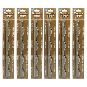 Ashley Productions® Magnetic Scallop Border Burlap Scribble, 12 Feet Per Pack, 6 Packs - 1 of 2