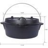 VisioGear Outdoor Dutch Ovens. 12 Quart Grill Cookware With Skillet Lid and Pot Rack for Camping Fireplace Cooking, Black, 15.3"*17"*7.8" - 3 of 4