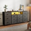 12-Drawer Dresser with Charging Station & LED Lights, Fabric Chest of Drawers with Sturdy Metal Frame, Wood Top TV Stand, Storage Organizer - 3 of 4