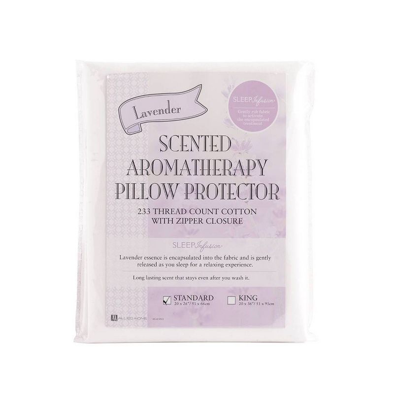 Lavender Infused Pillow Protector White - Dream Infusion, 4 of 5