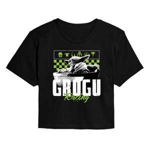 Women's - Star Wars - The Mandalorian Grogu Racing Jersey Cropped Graphic T-Shirt - 1 of 4
