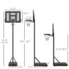 YONWAY Portable Basketball Hoop, 7.5-10FT Height Adjustable Swimming Pool Basketball Goal with 43.25" Backboard, Wheels and Fillable Base, Black - 3 of 4
