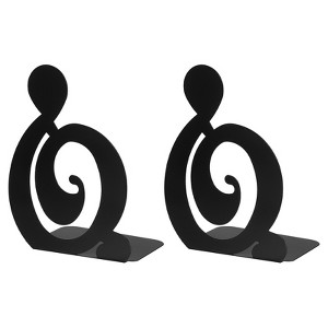 Unique Bargains Musical Note Shaped Metal Support Bookend for Home Office Stationery Storage - 1 of 4