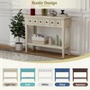 KIGFTSOD Entryway Table with 2 Drawers, Rustic Console Table with Open Shelf and Rubber Wood Legs for Entryways, Living Rooms, and Hallways - 4 of 4