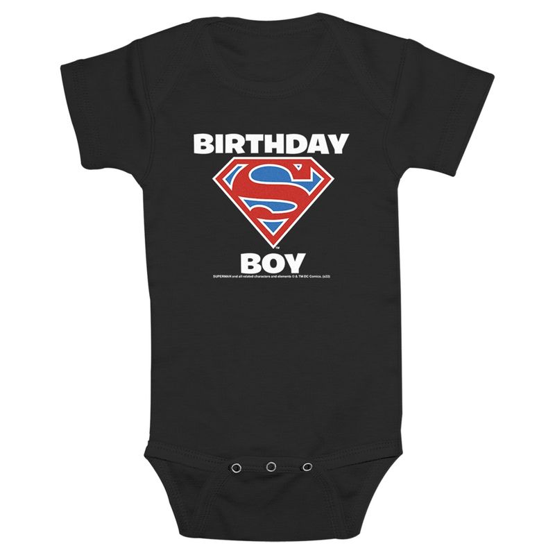 Infant's Superman Birthday Boy Logo Onesie, 1 of 4