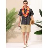 Lars Amadeus Men's Summer Striped Shirts Short Sleeves Button Down Beach Color Block Shirt - 3 of 4