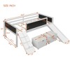 CAVINAS Twin Size Loft Bed with Storage Boxes & Blackboard & Slide,Wooden Bed Frame for Kids Room,Bedroom - 4 of 4