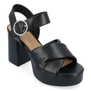 Journee Collection Womens Akeely Mid Heel Platform Sandals - 1 of 4
