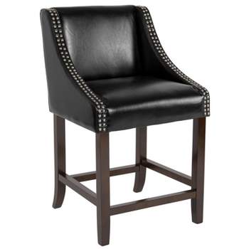 Merrick Lane Taylorsville 24 Inch Counter Height Stool with Nailhead Trim