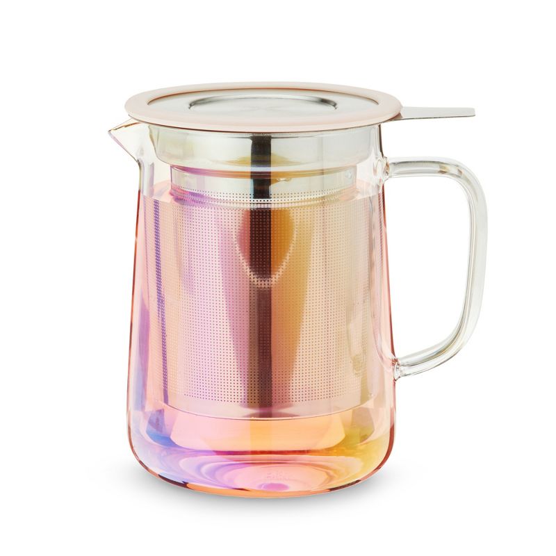 Pinky Up Chas Mini Glass Teapot, Loose Leaf Tea Infuser, Hot Tea or Iced Tea Maker, Small Teapot, 16 Ounce Loose Leaf Infuser, Iridescent, Set of 1, 3 of 8