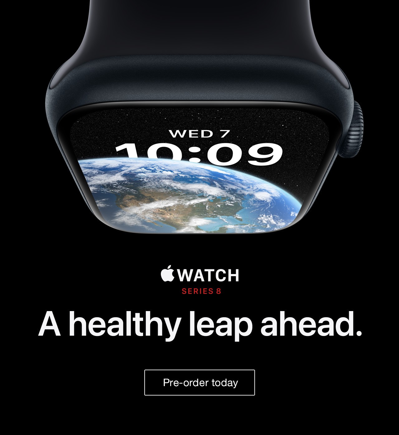 Apple Watch Series 8 A healthy leap ahead. Pre-order today.