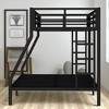 Twin Over Full Metal Bunk Bed Frame with Guardrails and Under-Bed Storage, Noise-Free Design for Teens and Adults,kids bed - 3 of 4