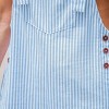 Women's Blue Striped Square Neck Straight Leg Overalls - Cupshe - 2 of 4