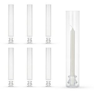 6-Pack 12" Glass Hurricane Candle Holders, Clear Chimney Tubes with 2.2" Cylinder Sleeves for Taper Candles, Wedding & Holiday Decor - 1 of 4