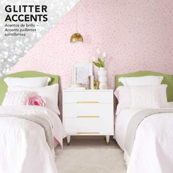Disney Princess Glitter Icons Peel and Stick Kids' Wallpaper Pink - RoomMates