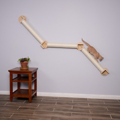 Natural Beige Sisal Wall-Mounted Cat Climbing Bridge