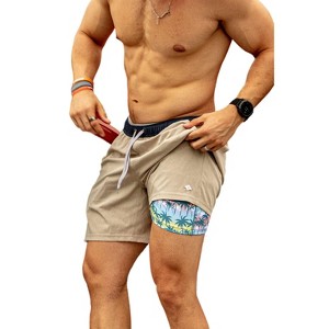 Burlebo Men's Athletic Workout Shorts With Built-in Liner - 1 of 1