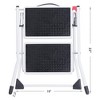 Delxo Portable Collapsible Lightweight Alloy Steel Mini Stool Stepladder with Anti Slip Carry Hand Grip and Wide Pedal for Indoor Use - 3 of 4
