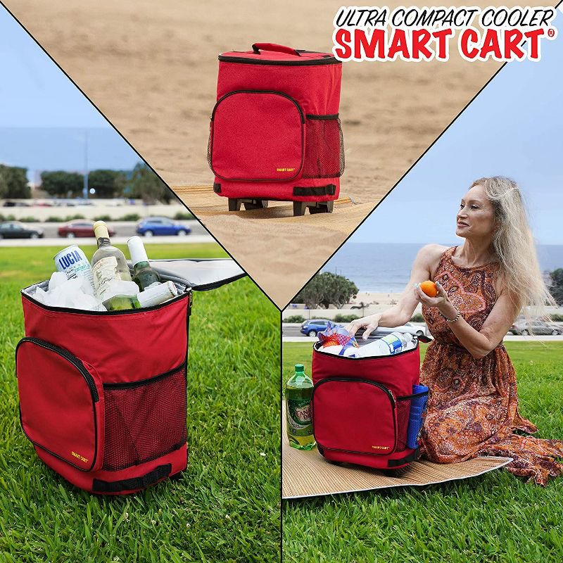 dbest products Ultra Compact Cooler Smart Cart, Insulated Collapsible Rolling Tailgate BBQ Beach Summer, 4 of 6