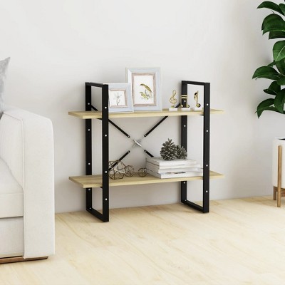 vidaXL 2-Tier Book Cabinet Sonoma Oak 31.5"x11.8"x27.6" Engineered Wood
