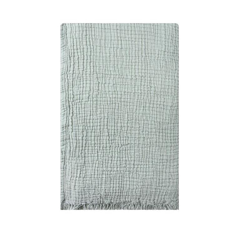 Sussexhome Muslin Blanket 4 Layers, Soft Bedspread, 100% Cotton Muslin Bed Cover, Reversible Coverlet, Green, 91x95 inches, Queen Size, 4 of 10