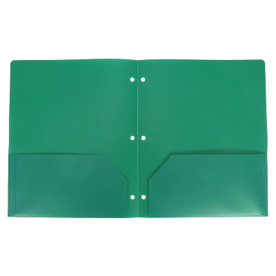 2 Pocket Plastic Folder Green - up &#38; up&#8482;