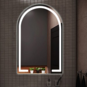 Dovelina Modern BlackArched Bathroom Vanity Mirror with LED Lights and Anti-fog,Wall Mirror - 1 of 4
