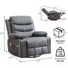 Nursery Recliner Chair, Oversized Corduroy Rocking Recliner with 360° Swivel, Massage, Heat, Cup Holder, Manual Recliner Sofa for Living Room - 2 of 4